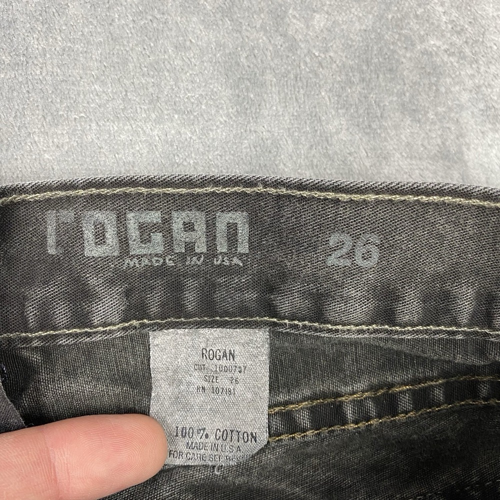 Rogan NYC Jeans Womens 26 Grey Stone Wash Flared Wide Leg Flap Pockets USA Made - Picture 5 of 12